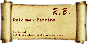 Reichman Bettina névjegykártya